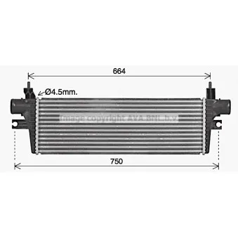 Intercooler, échangeur AVA QUALITY COOLING TO4774