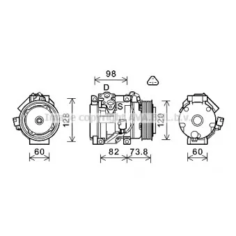 Compresseur, climatisation AVA QUALITY COOLING OEM 8832035730
