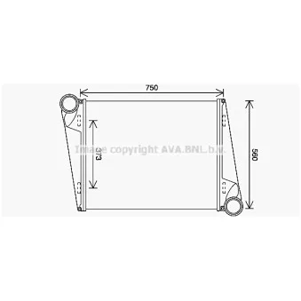 Intercooler, échangeur AVA QUALITY COOLING VL4090 pour IVECO S-WAY FL 615 - 230cv