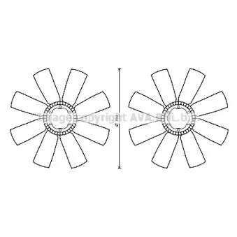 AVA QUALITY COOLING VLC070 - Roue du souffleur, refroidissementdu moteur