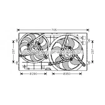 Ventilateur, refroidissement du moteur AVA QUALITY COOLING VN7503 pour VOLKSWAGEN GOLF 2.3 V5 - 150cv