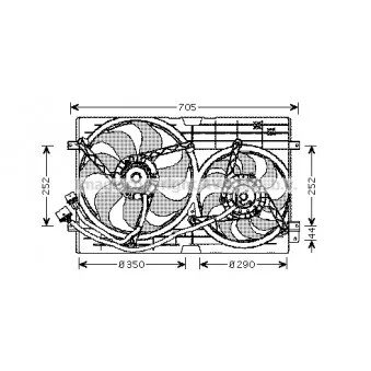 Ventilateur, refroidissement du moteur AVA QUALITY COOLING OEM 048-014-0004