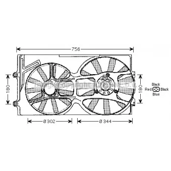 Ventilateur, refroidissement du moteur AVA QUALITY COOLING VN7510
