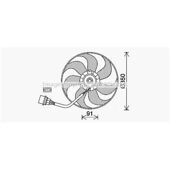 Ventilateur, refroidissement du moteur AVA QUALITY COOLING VN7540 pour VOLKSWAGEN GOLF 1.9 TDI 4motion - 101cv