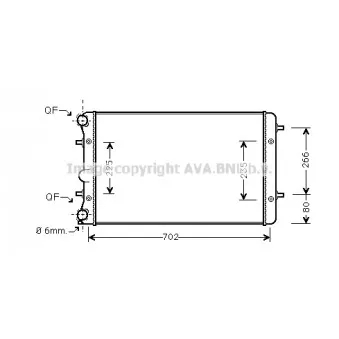 Radiateur, refroidissement du moteur AVA QUALITY COOLING OEM 1C0121253D