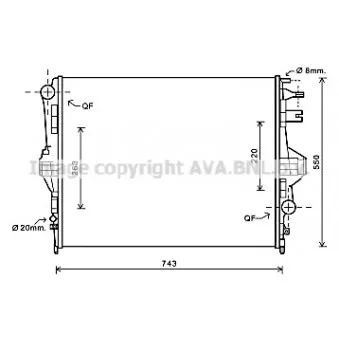 Radiateur, refroidissement du moteur AVA QUALITY COOLING VNA2320