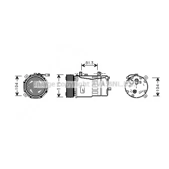 Compresseur, climatisation AVA QUALITY COOLING OEM 1J0820803E