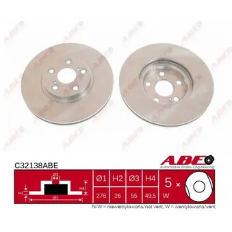 ABE C32138ABE - Jeu de 2 disques de frein avant