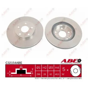 ABE C32154ABE - Jeu de 2 disques de frein avant
