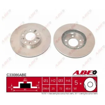 ABE C33086ABE - Jeu de 2 disques de frein avant