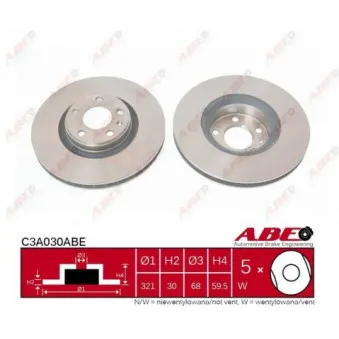 ABE C3A030ABE - Jeu de 2 disques de frein avant