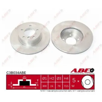 ABE C3B034ABE - Jeu de 2 disques de frein avant