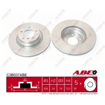 ABE C3B037ABE - Jeu de 2 disques de frein avant