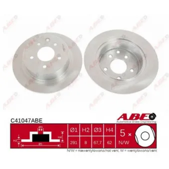 ABE C41047ABE - Jeu de 2 disques de frein arrière