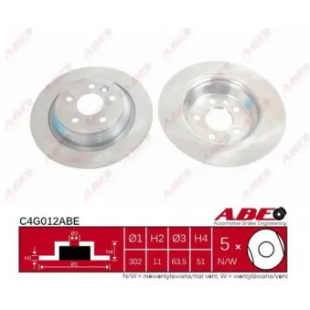 ABE C4G012ABE - Jeu de 2 disques de frein arrière