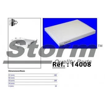 Filtre, air de l'habitacle Storm OEM 1H0819644B