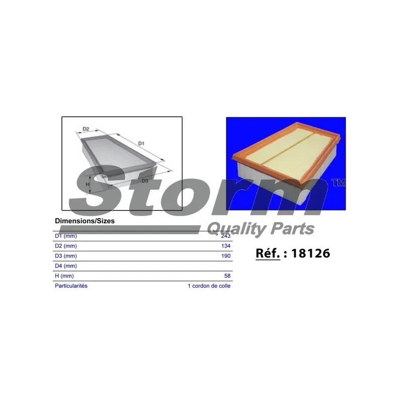 Filtre à air Storm 18126 - Visuel 1