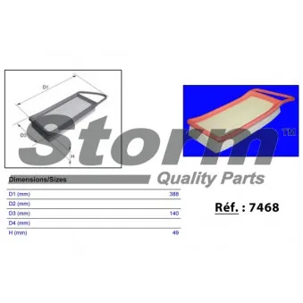 Filtre à air Storm OEM 2S6Q9601A2A