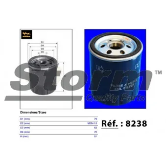 Filtre à huile Storm OEM 1109F0