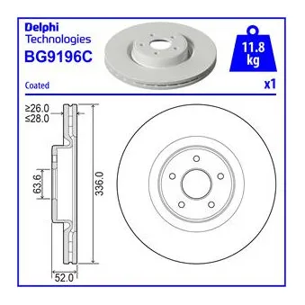 Jeu de 2 disques de frein avant DELPHI OEM 1569253