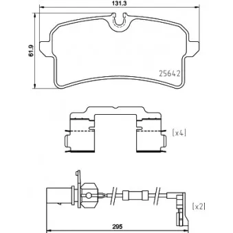 Jeu de 4 plaquettes de frein arrière HELLA OEM 4H6698451A