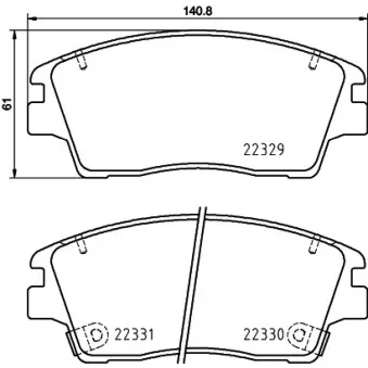 Jeu de 4 plaquettes de frein avant HELLA OEM 58101D7A10