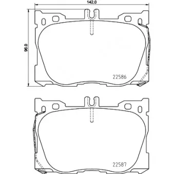 Jeu de 4 plaquettes de frein avant HELLA 8DB 355 031-701