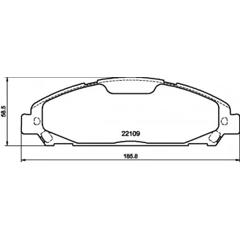 Jeu de 4 plaquettes de frein avant HELLA OEM 2043806