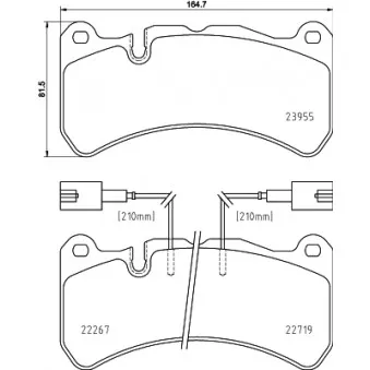 Jeu de 4 plaquettes de frein avant HELLA OEM 77367664