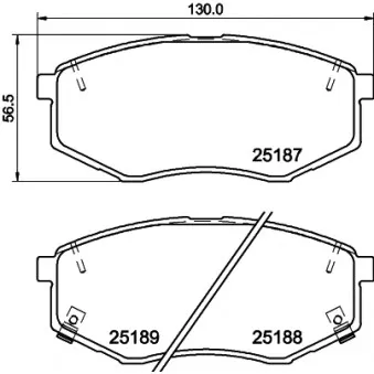 Jeu de 4 plaquettes de frein avant HELLA OEM 58101D4A00