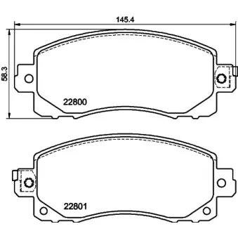Jeu de 4 plaquettes de frein avant HELLA OEM 26296FL040