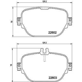 Jeu de 4 plaquettes de frein arrière HELLA OEM A0004207603