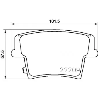 Jeu de 4 plaquettes de frein arrière HELLA OEM 05142561AB