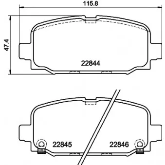 Jeu de 4 plaquettes de frein arrière HELLA OEM K68353597AA