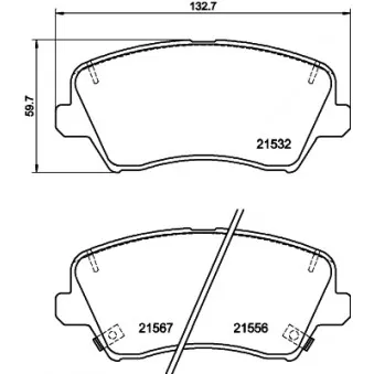 Jeu de 4 plaquettes de frein avant HELLA 8DB 355 039-971 pour KIA PRO CEED 1,0 T-GDi - 120cv