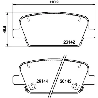 Jeu de 4 plaquettes de frein arrière HELLA OEM 58302S1A50