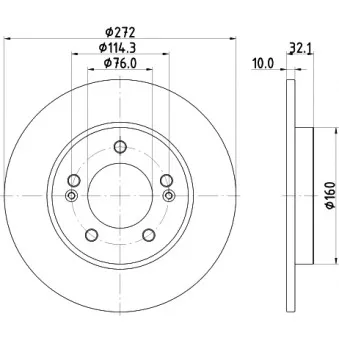 Jeu de 2 disques de frein arrière HELLA 8DD 355 126-501 pour KIA PRO CEED 1.6 T-GDI GT - 204cv