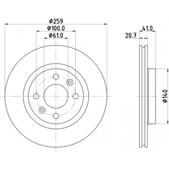 Jeu de 2 disques de frein avant HELLA OEM 8671016876