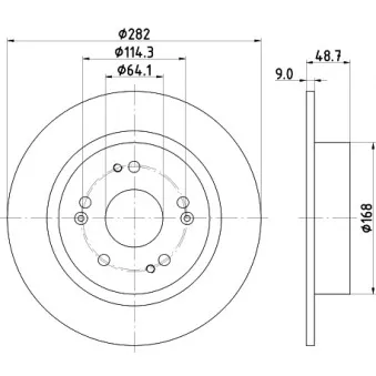 Jeu de 2 disques de frein arrière HELLA 8DD 355 131-931 pour HONDA HR-V 1.5 i-VTEC - 182cv
