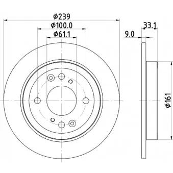 Jeu de 2 disques de frein arrière HELLA OEM 42510T5B950