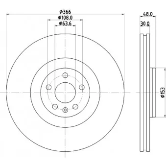 Jeu de 2 disques de frein avant HELLA OEM 31400569