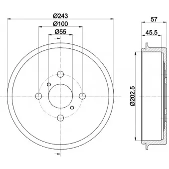 Tambour de frein HELLA OEM 424310D030000