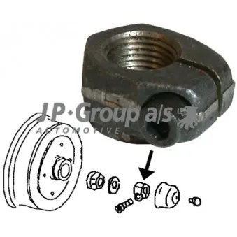 Écrou, bout d'essieu avant droit JP GROUP 8163450186