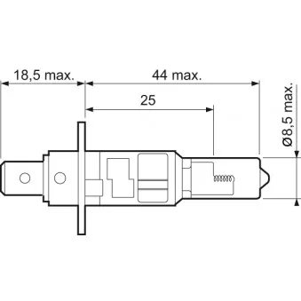 Ampoule, projecteur longue portée VALEO 032003 pour MERCEDES-BENZ MK 818 D - 177cv