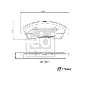 Jeu de 4 plaquettes de frein avant FEBI BILSTEIN OEM MK585735