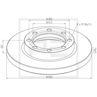 Jeu de 2 disques de frein avant PE Automotive 016.281-00A