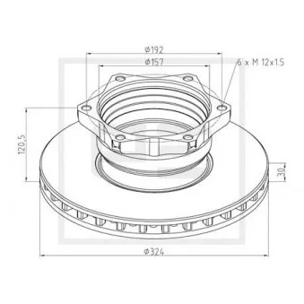 Jeu de 2 disques de frein avant PE Automotive OEM 6684230112