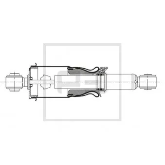 Amortisseur, suspension de la cabine PE Automotive 023.140-00A pour IVECO TRAKKER AT190T31 - 310cv