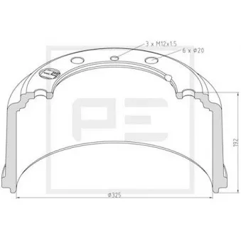 Tambour de frein PE Automotive 036.416-00A