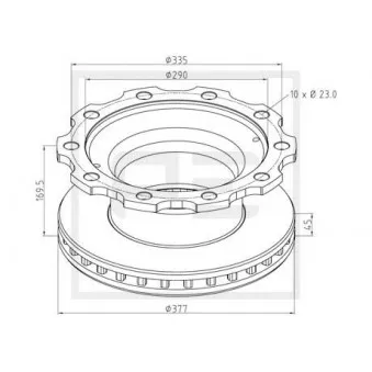 Jeu de 2 disques de frein avant PE Automotive 046.377-00A